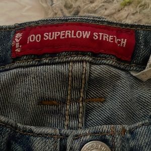 Super low rise flared jeans